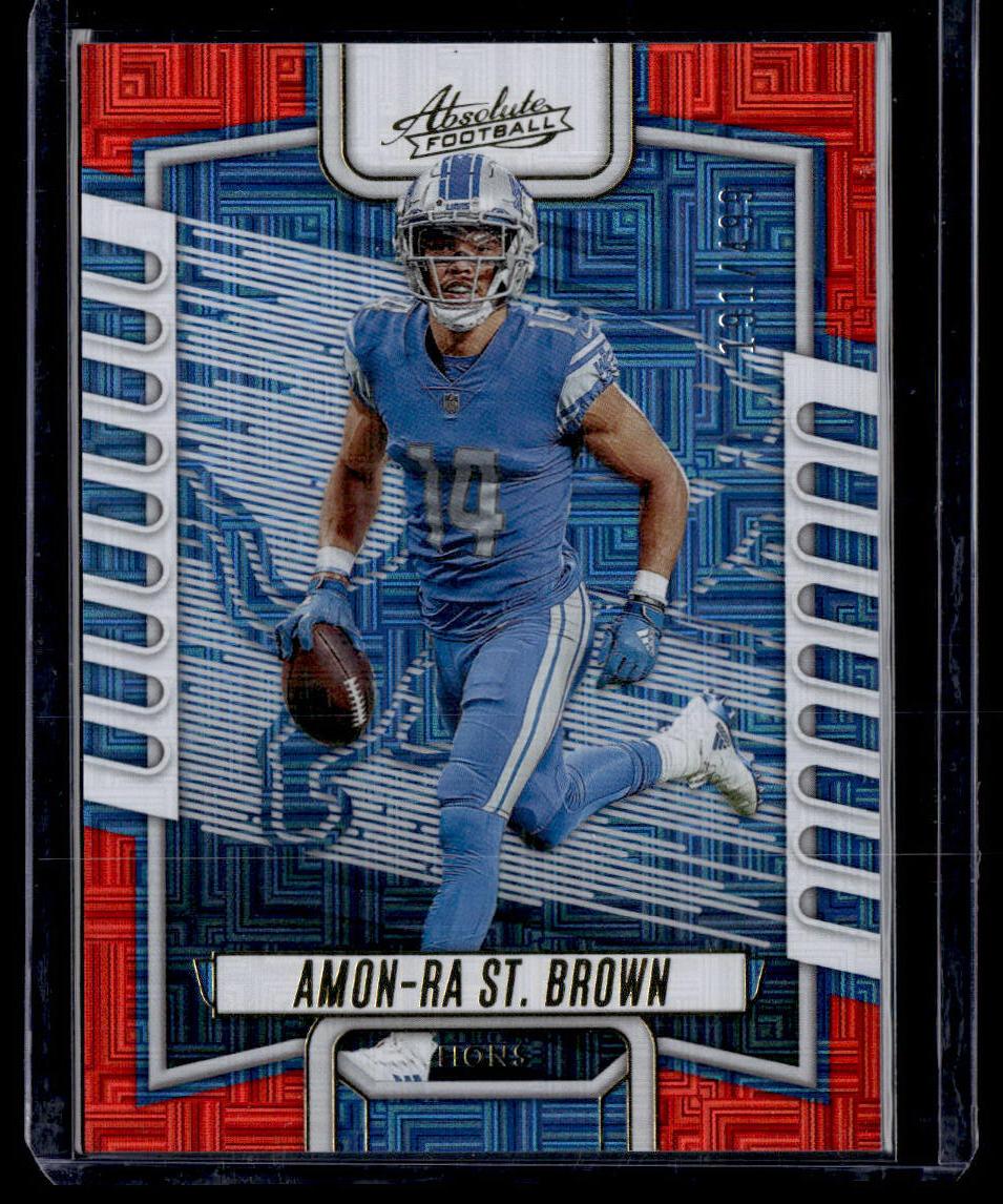 2023 Panini Absolute #94 Amon-Ra St. Brown Red Squares #/499  Krazy King Collectibles LLC   