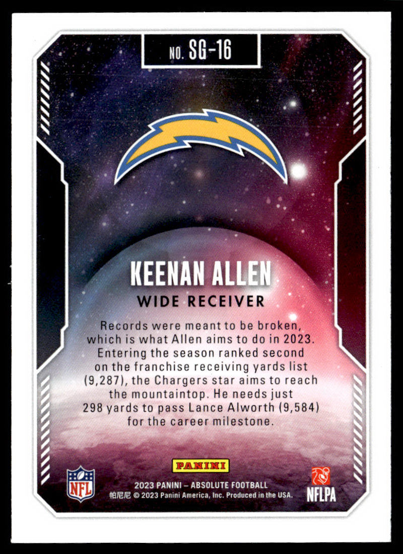 2023 Panini Absolute #SG-16 Keenan Allen Star Gazing  Krazy King Collectibles LLC   