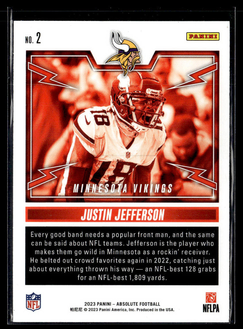 2023 Panini Absolute #2 Justin Jefferson Rock Out  Krazy King Collectibles LLC   