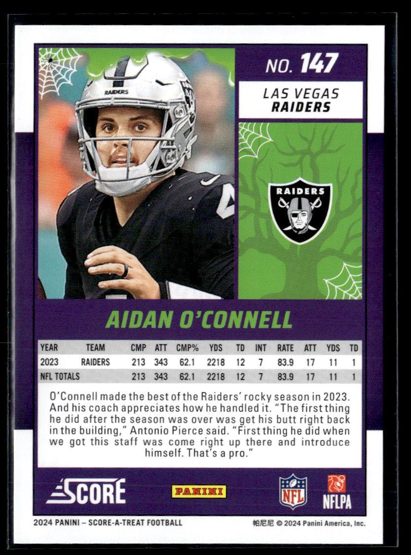 2024 Panini Score-A-Treat Aidan O'Connell  Krazy King Collectibles LLC   