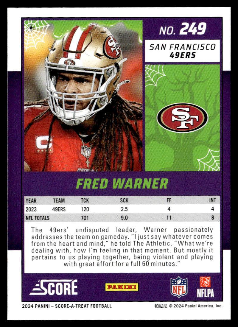 2024 Panini Score-A-Treat Fred Warner  Krazy King Collectibles LLC   