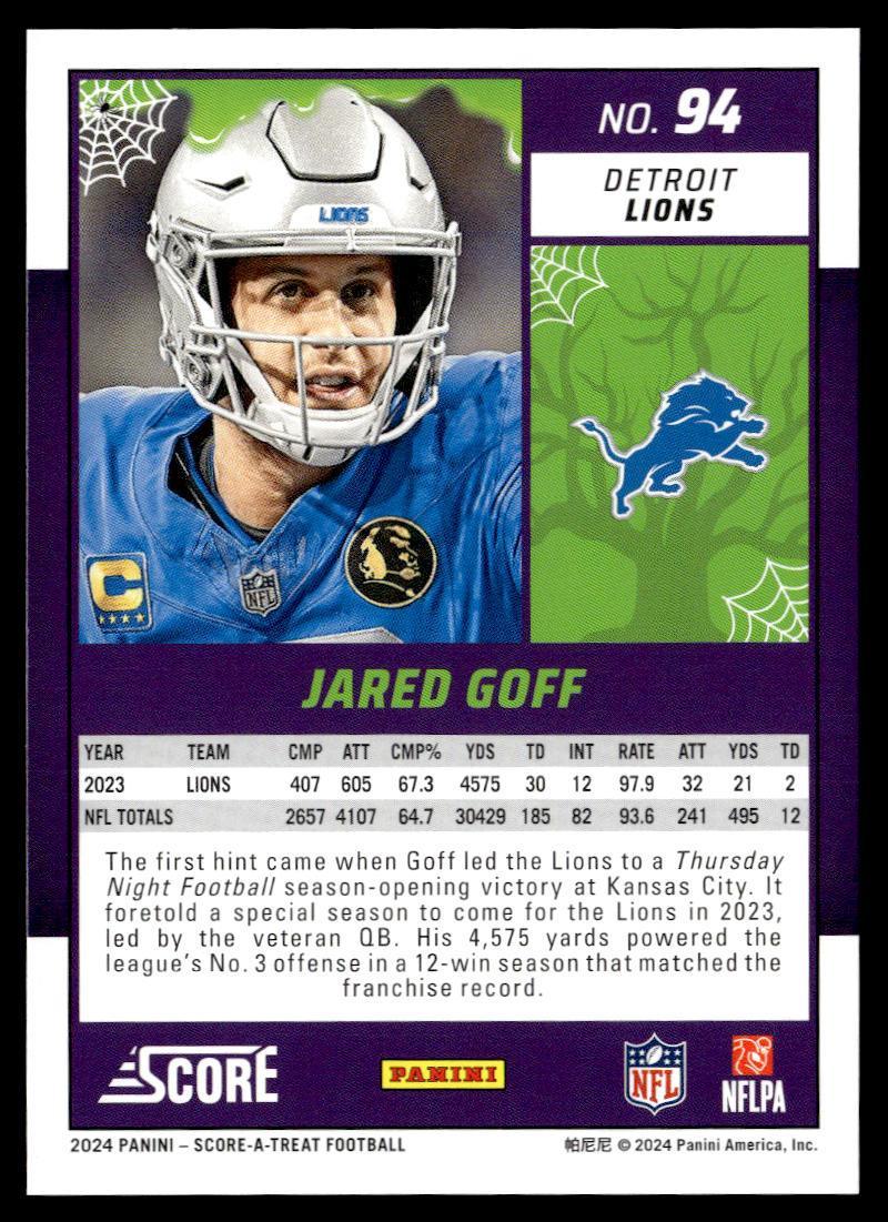 2024 Panini Score-A-Treat Jared Goff  Krazy King Collectibles LLC   