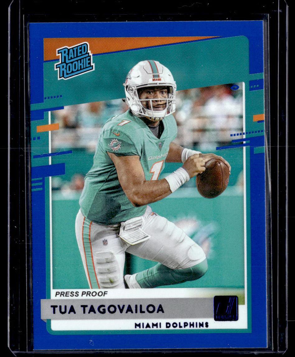 2020 Donruss #302 Tua Tagovailoa Press Proof Blue  Krazy King Collectibles LLC   