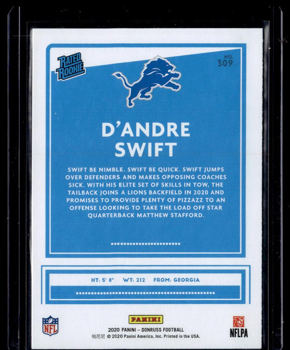 2020 Donruss #309 D'Andre Swift  Krazy King Collectibles LLC   