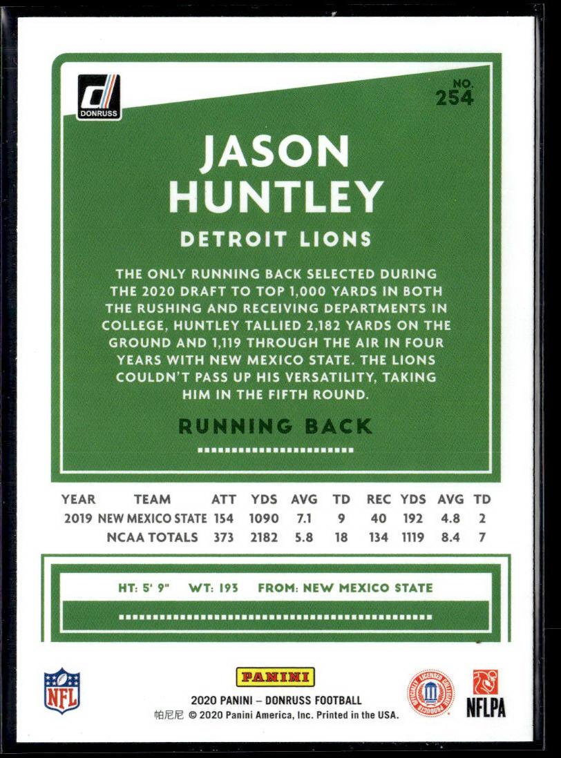 2020 Donruss #254 Jason Huntley  Krazy King Collectibles LLC   