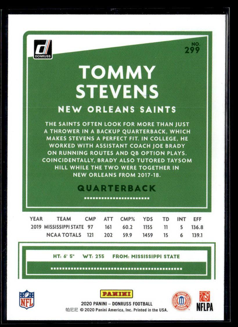 2020 Donruss #299 Tommy Stevens  Krazy King Collectibles LLC   