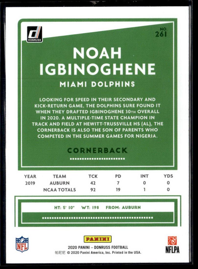 2020 Donruss #261 Noah Igbinoghene  Krazy King Collectibles LLC   