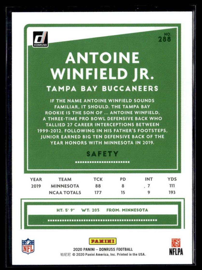 2020 Donruss #288 Antoine Winfield Jr.  Krazy King Collectibles LLC   