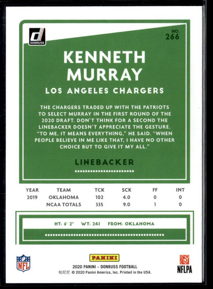 2020 Donruss #266 Kenneth Murray  Krazy King Collectibles LLC   