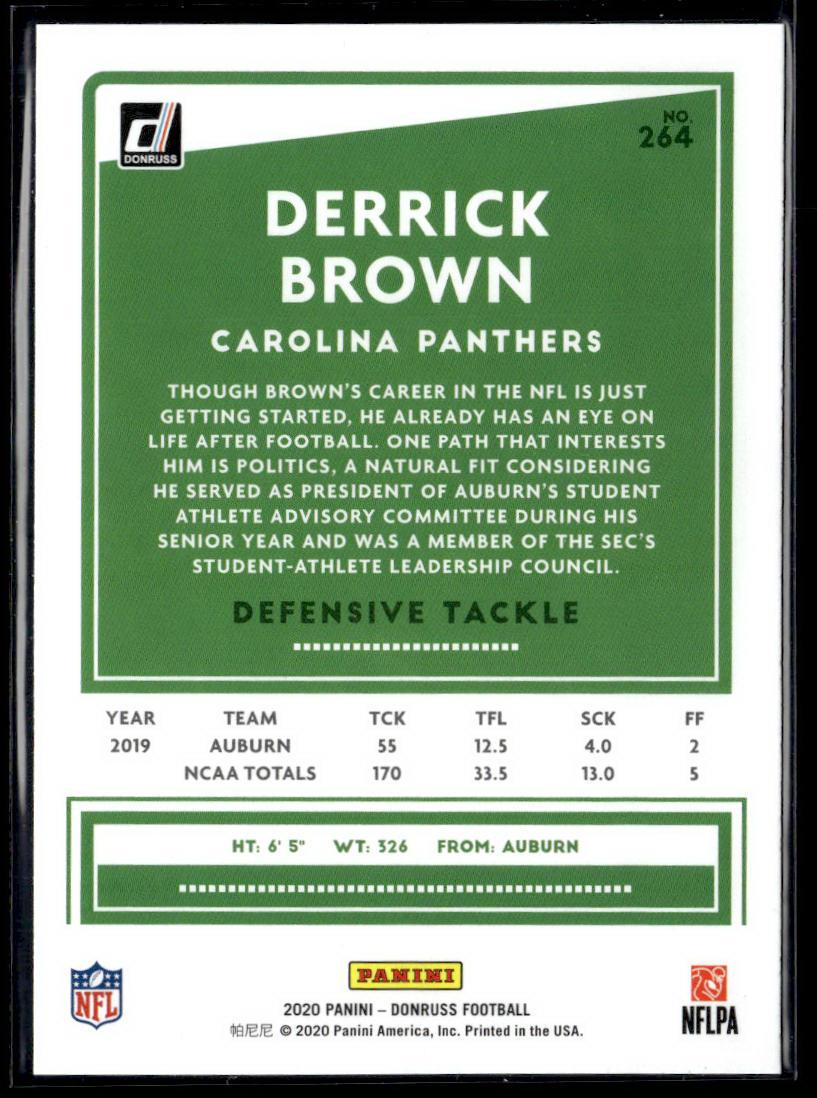 2020 Donruss #264 Derrick Brown  Krazy King Collectibles LLC   