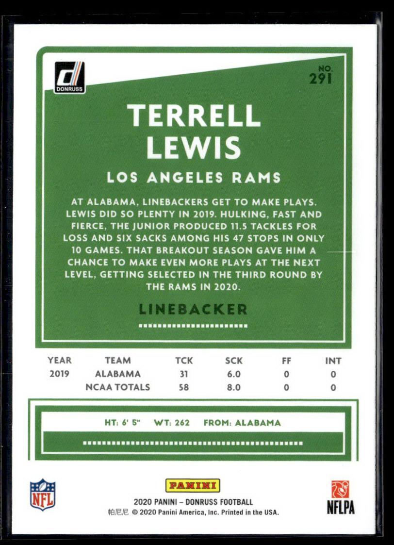 2020 Donruss #291 Terrell Lewis  Krazy King Collectibles LLC   