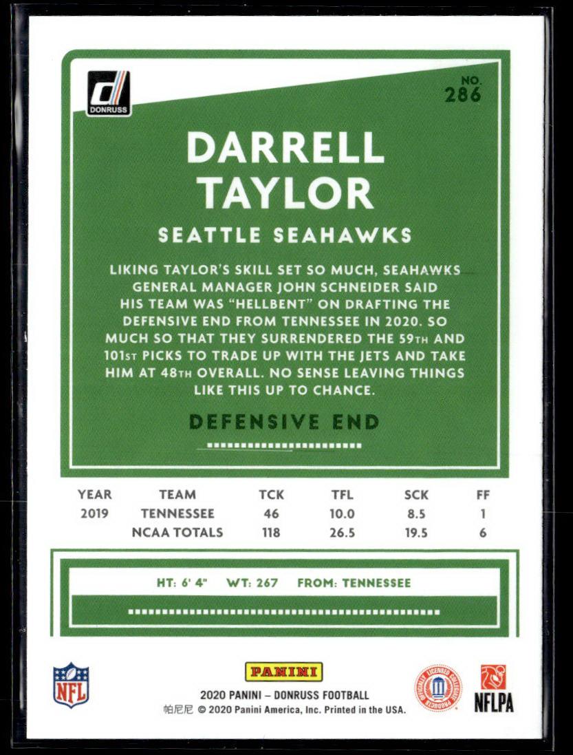 2020 Donruss #286 Darrell Taylor  Krazy King Collectibles LLC   