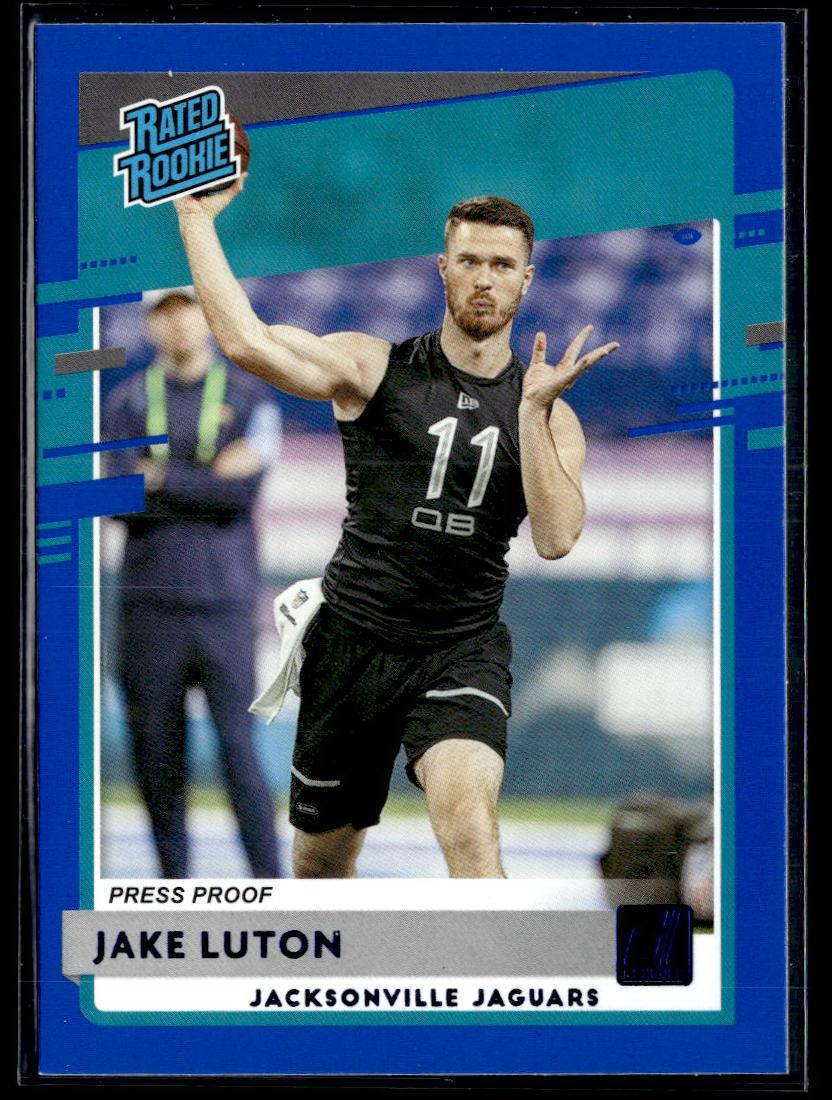 2020 Donruss #344 Jake Luton Press Proof Blue  Krazy King Collectibles LLC   