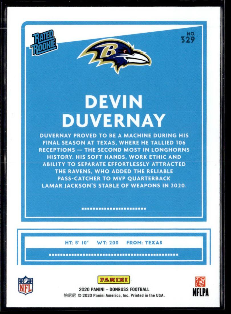 2020 Donruss #329 Devin Duvernay Press Proof Blue  Krazy King Collectibles LLC   