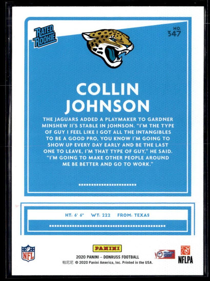 2020 Donruss #347 Collin Johnson Rated Rookies Canvas  Krazy King Collectibles LLC   