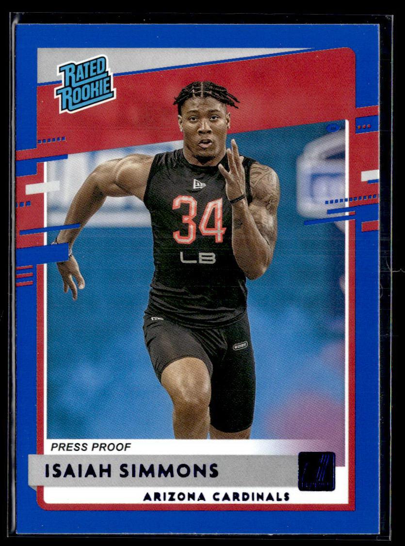 2020 Donruss #349 Isaiah Simmons Press Proof Blue  Krazy King Collectibles LLC   