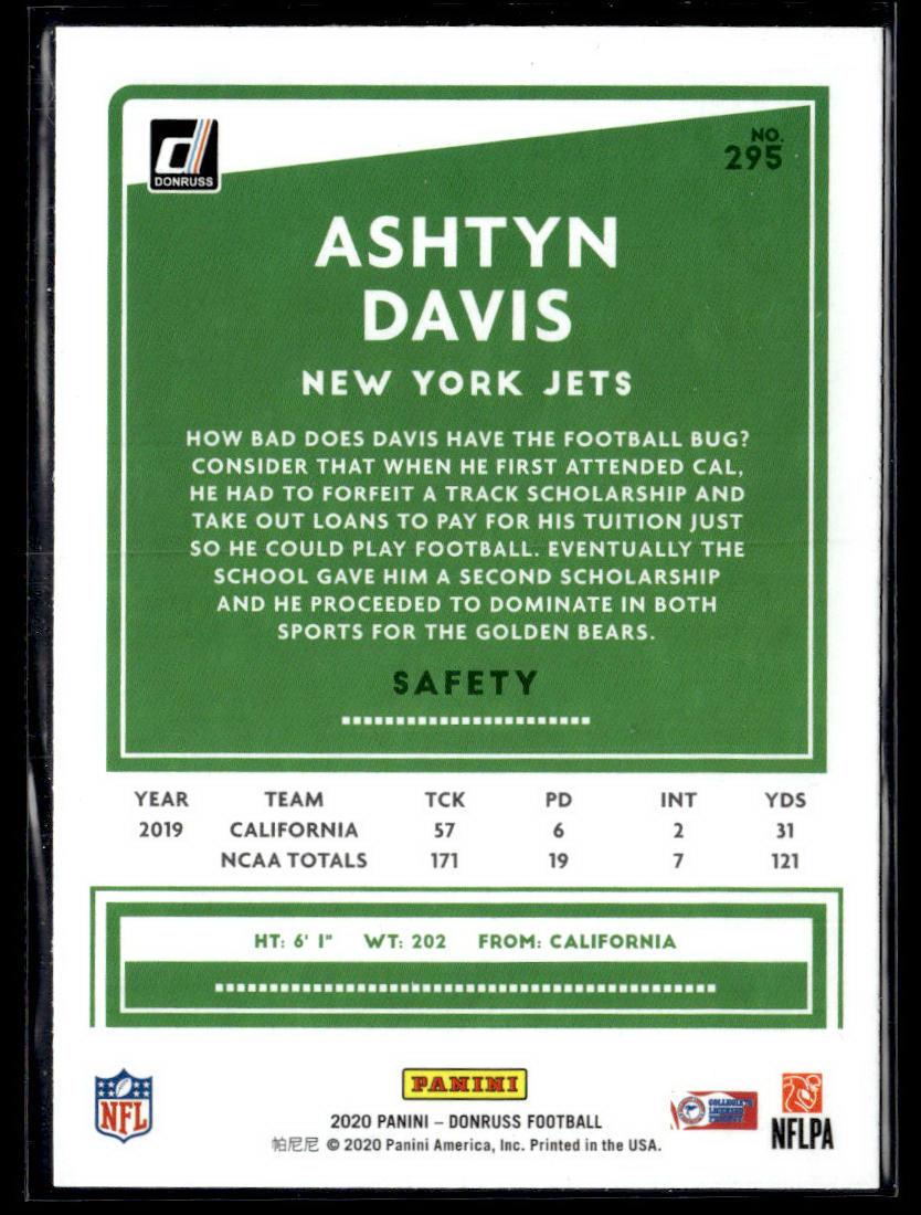 2020 Donruss #295 Ashtyn Davis Press Proof Blue  Krazy King Collectibles LLC   