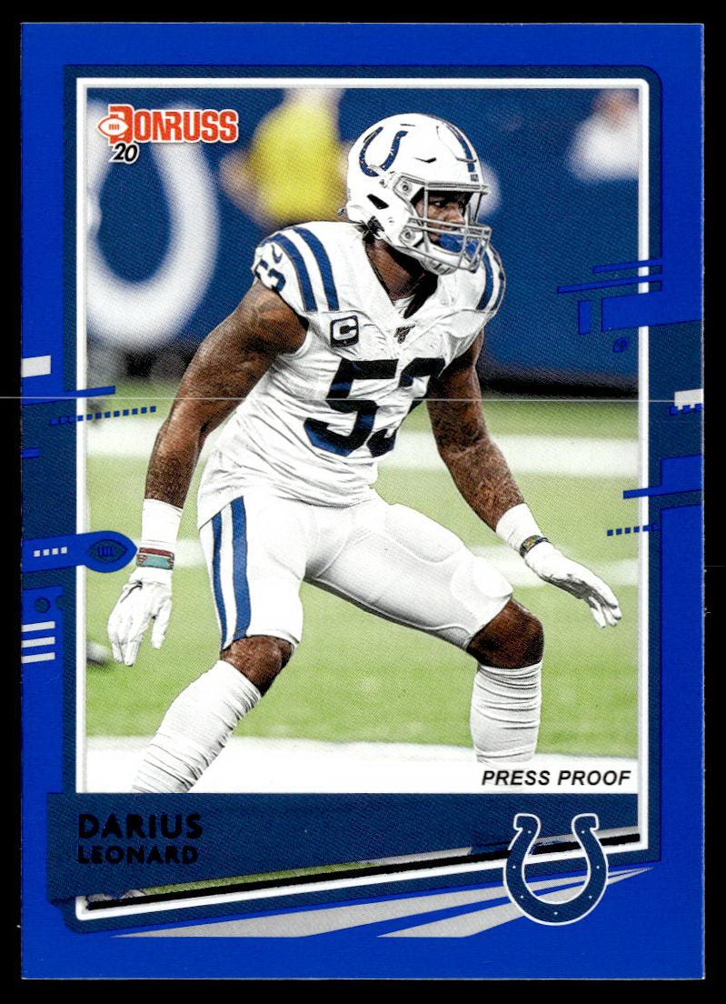 2020 Donruss #119 Darius Leonard Press Proof Blue  Krazy King Collectibles LLC   