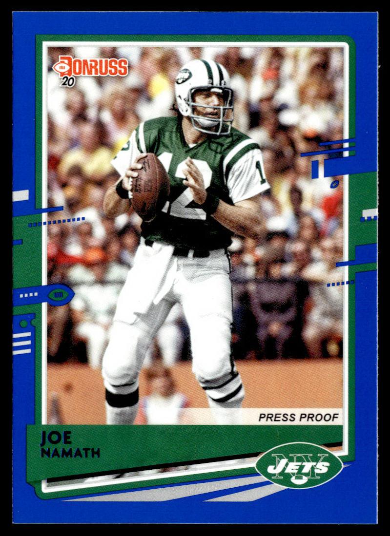 2020 Donruss #195 Joe Namath Press Proof Blue  Krazy King Collectibles LLC   