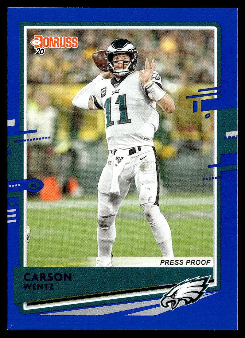 2020 Donruss #205b Carson Wentz Press Proof Blue White jersey  Krazy King Collectibles LLC   