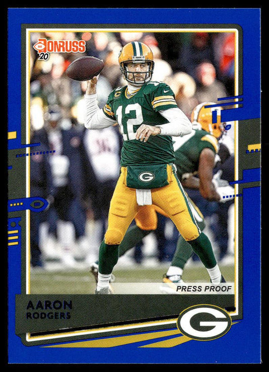 2020 Donruss #103b Aaron Rodgers Press Proof Blue Green jersey  Krazy King Collectibles LLC   