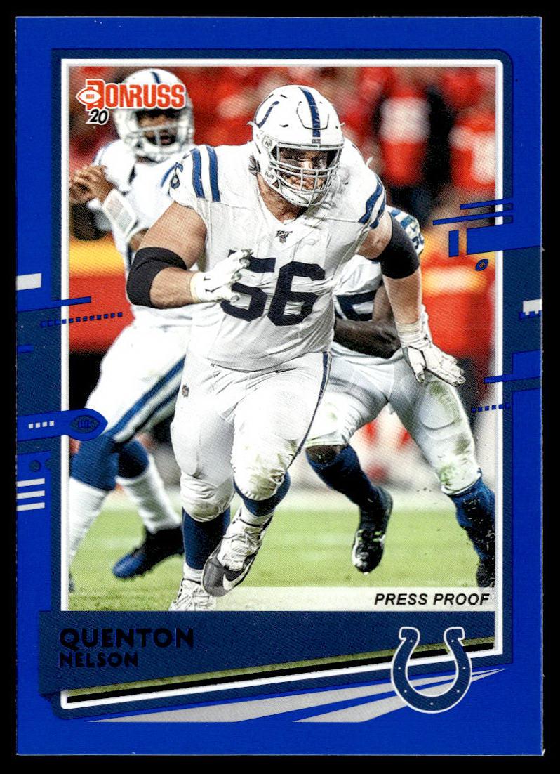 2020 Donruss #123 Quenton Nelson Press Proof Blue  Krazy King Collectibles LLC   