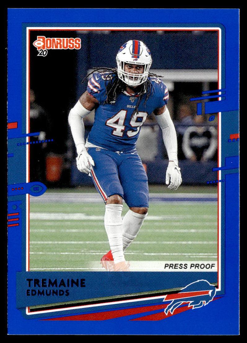 2020 Donruss #44 Tremaine Edmunds Press Proof Blue  Krazy King Collectibles LLC   