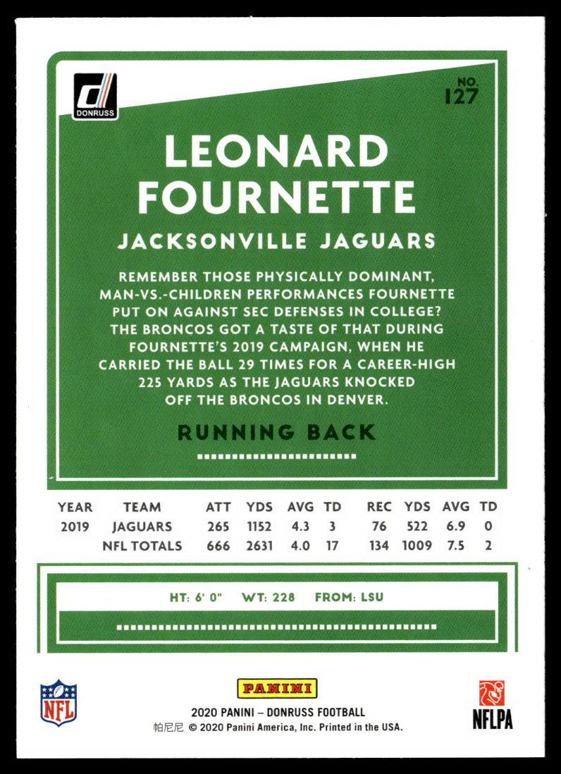 2020 Donruss #127 Leonard Fournette Press Proof Blue  Krazy King Collectibles LLC   