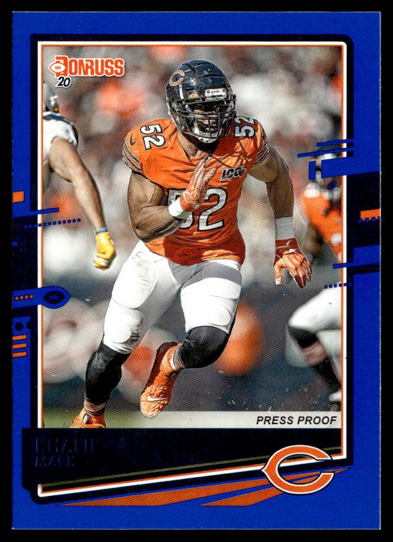 2020 Donruss #57b Khalil Mack Press Proof Blue Orange jersey  Krazy King Collectibles LLC   