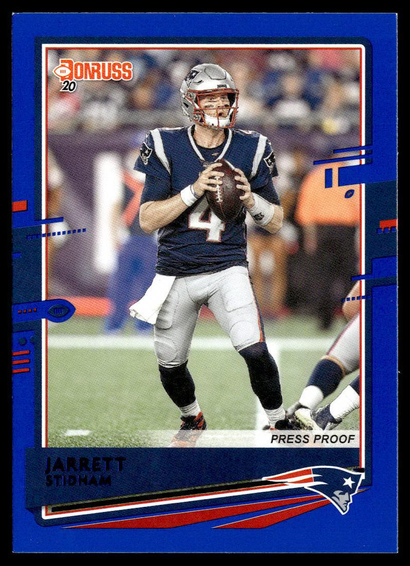 2020 Donruss #167b Jarrett Stidham Press Proof Blue Blue jersey  Krazy King Collectibles LLC   