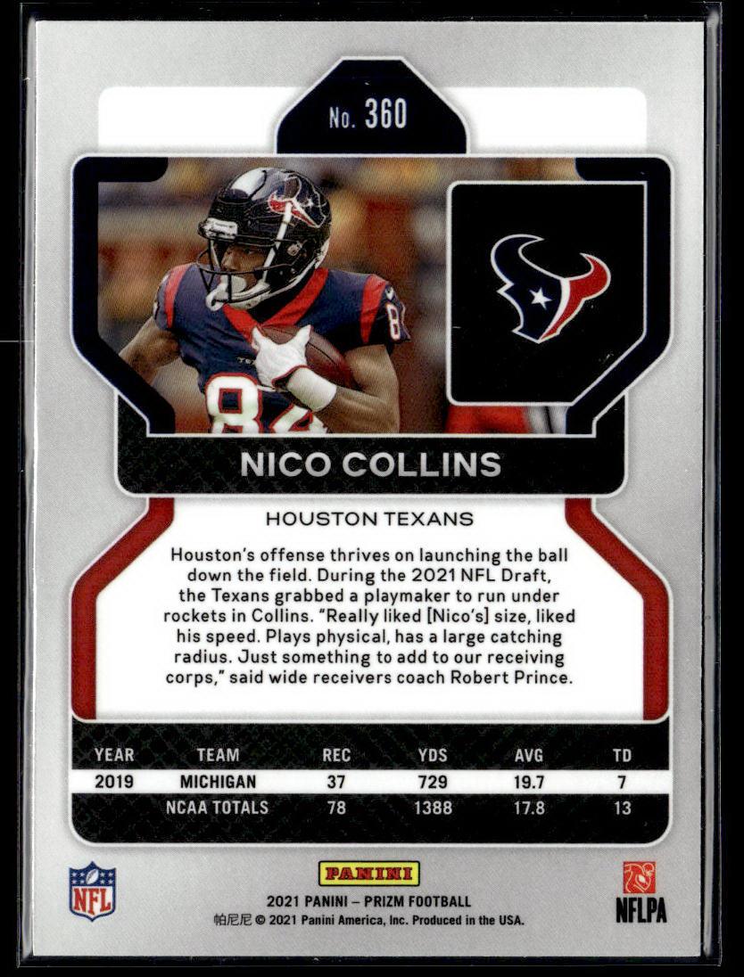 2021 Panini Prizm #360 Nico Collins  Krazy King Collectibles LLC   