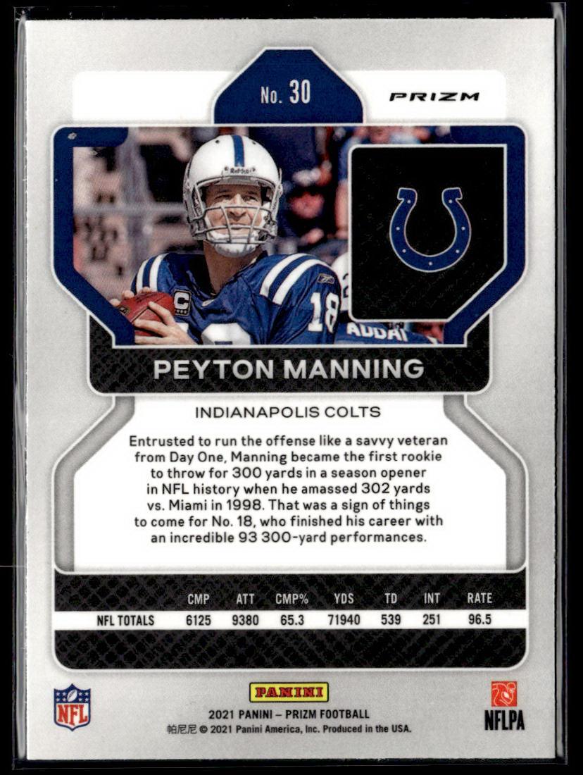 2021 Panini Prizm #30 Peyton Manning Orange Ice  Krazy King Collectibles LLC   