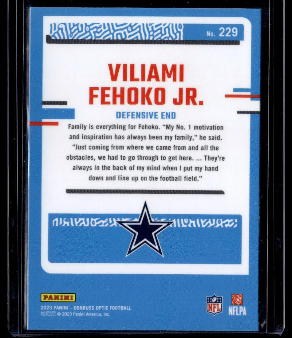 2023 Donruss Optic #229 Viliami Fehoko Jr.  Krazy King Collectibles LLC   