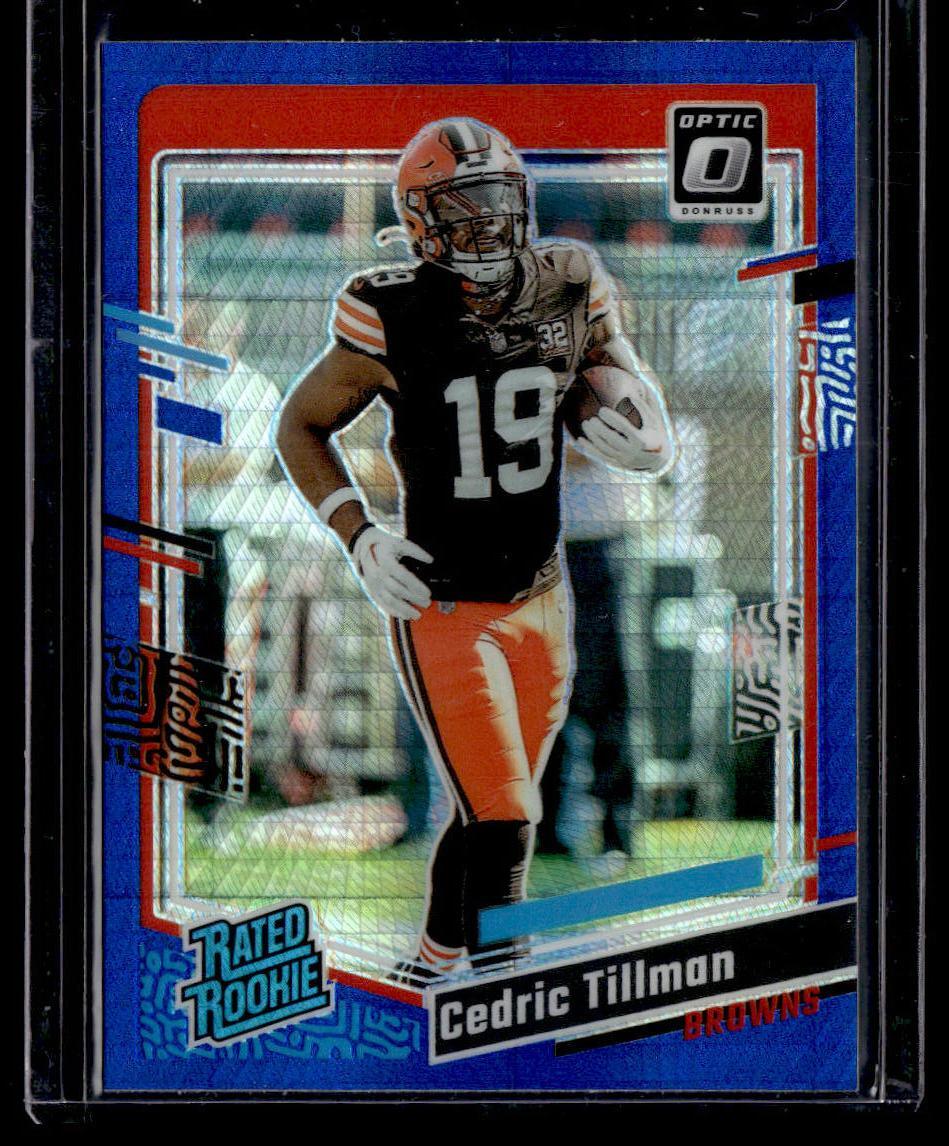 2023 Donruss Optic #224 Cedric Tillman Blue Hyper  Krazy King Collectibles LLC   