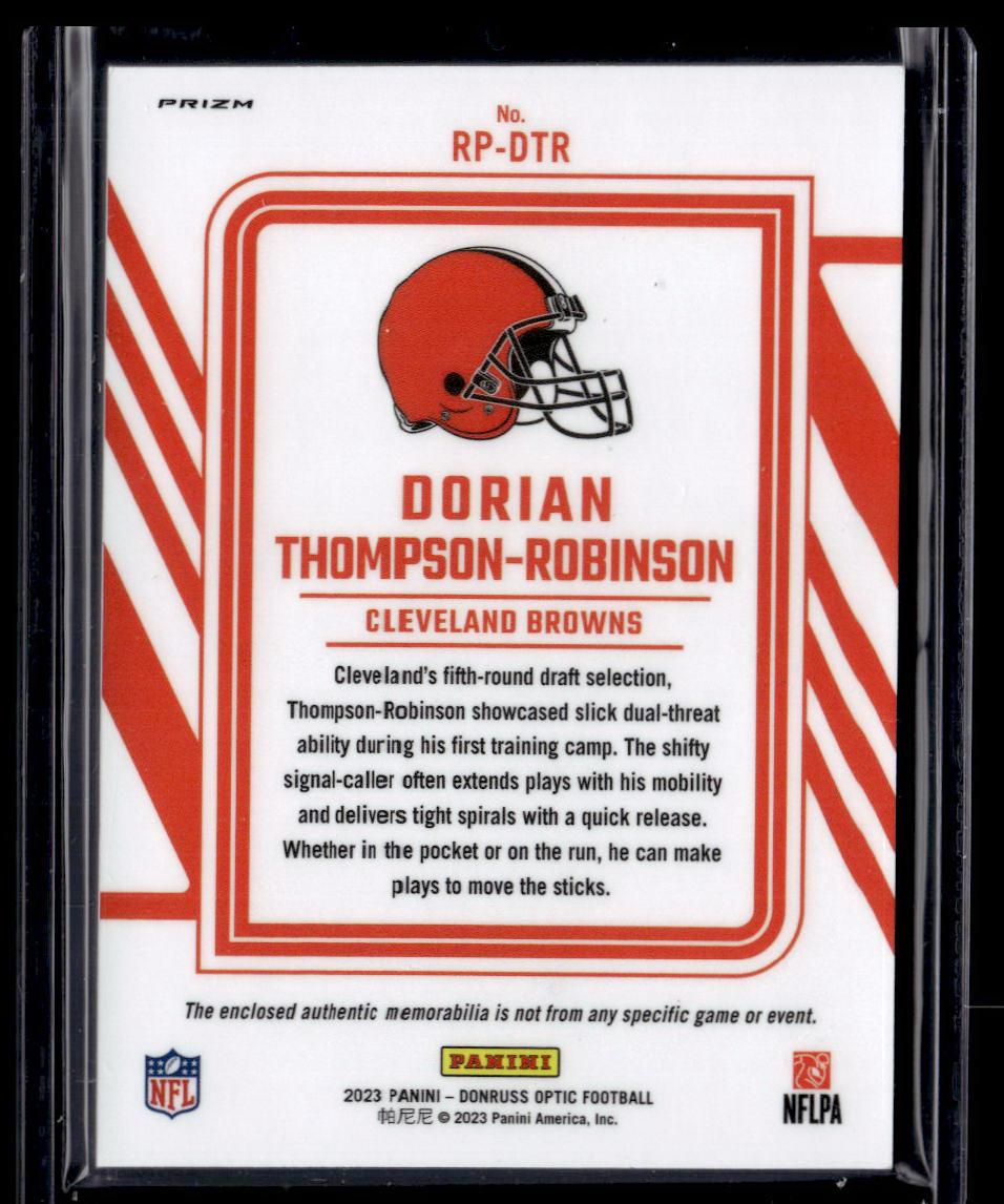 2023 Donruss Optic #RP-DTR Dorian Thompson-Robinson Rookie Phenom Blue Hyper  Krazy King Collectibles LLC   