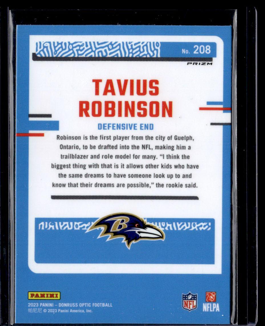 2023 Donruss Optic #208 Tavius Robinson Purple Shock  Krazy King Collectibles LLC   