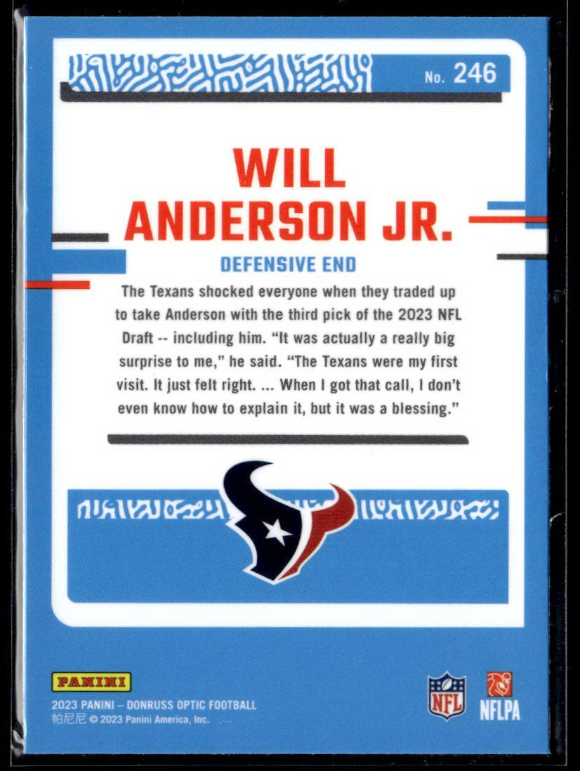 2023 Donruss Optic #246 Will Anderson Jr.  Krazy King Collectibles LLC   