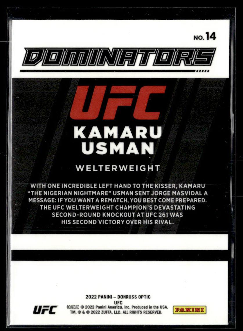 2022 Donruss Optic UFC #14 Kamaru Usman Dominators  Krazy King Collectibles LLC   