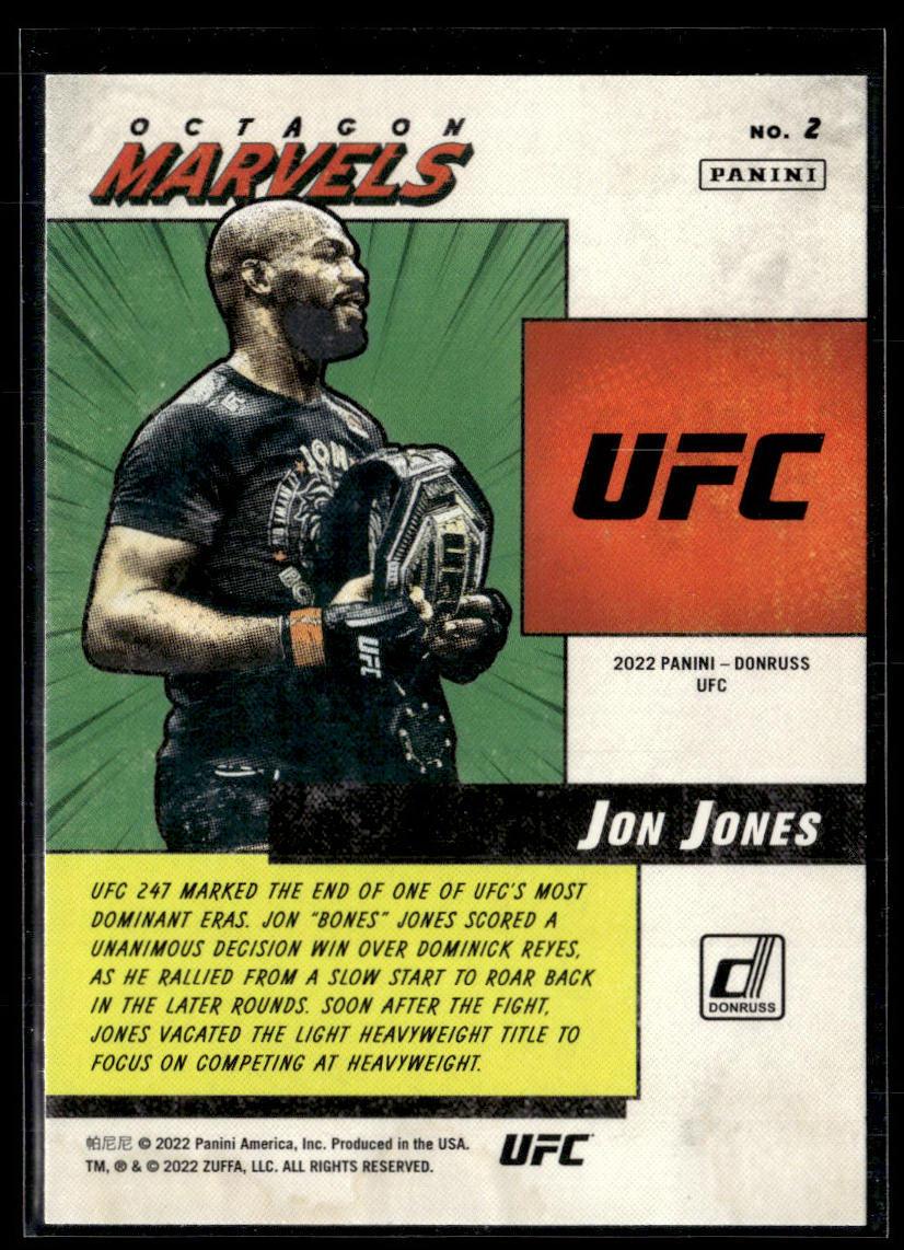 2022 Donruss UFC #2 Jon Jones Octagon Marvels  Krazy King Collectibles LLC   