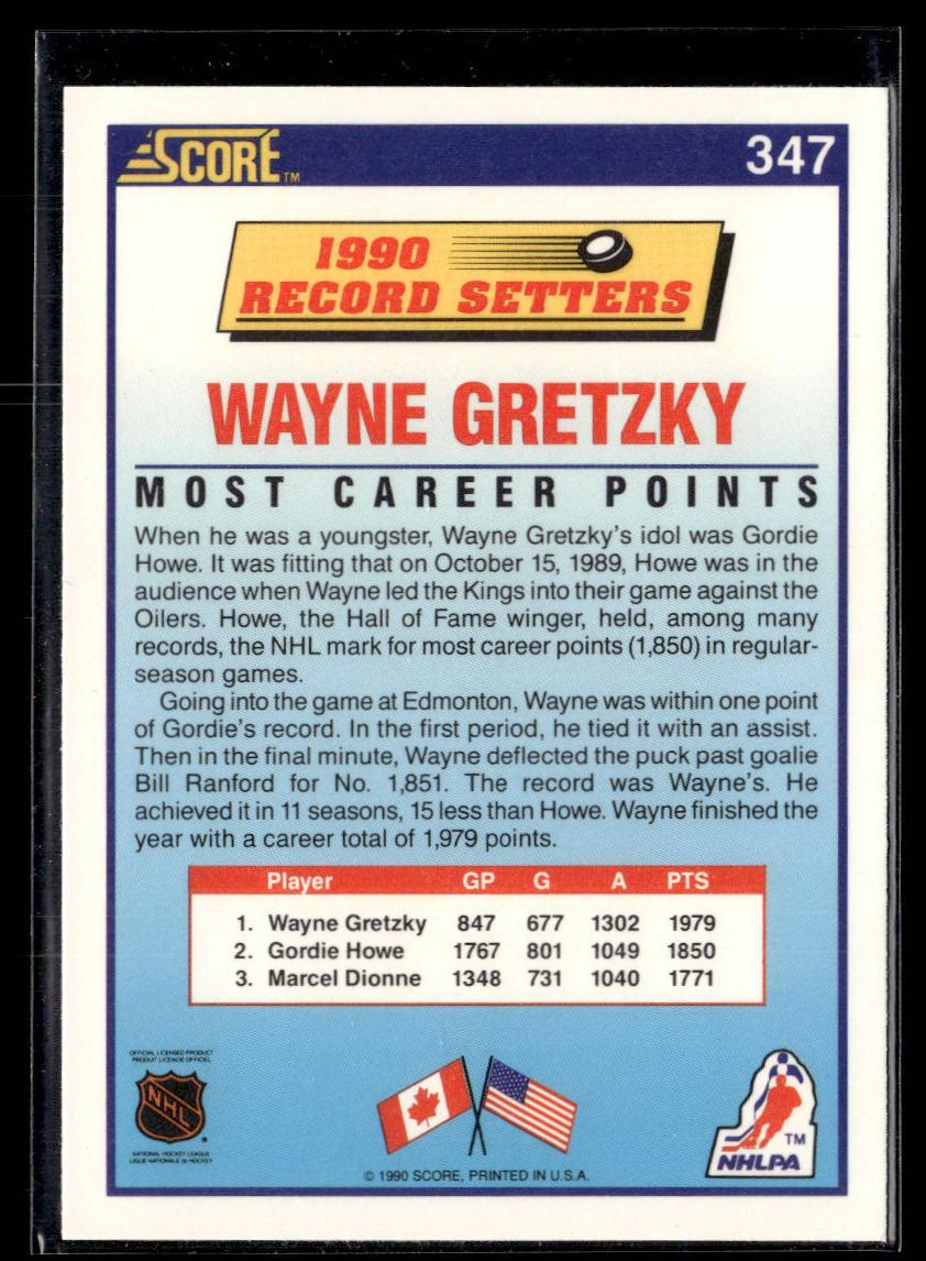 1990-91 Score American #347 Wayne Gretzky  Krazy King Collectibles LLC   