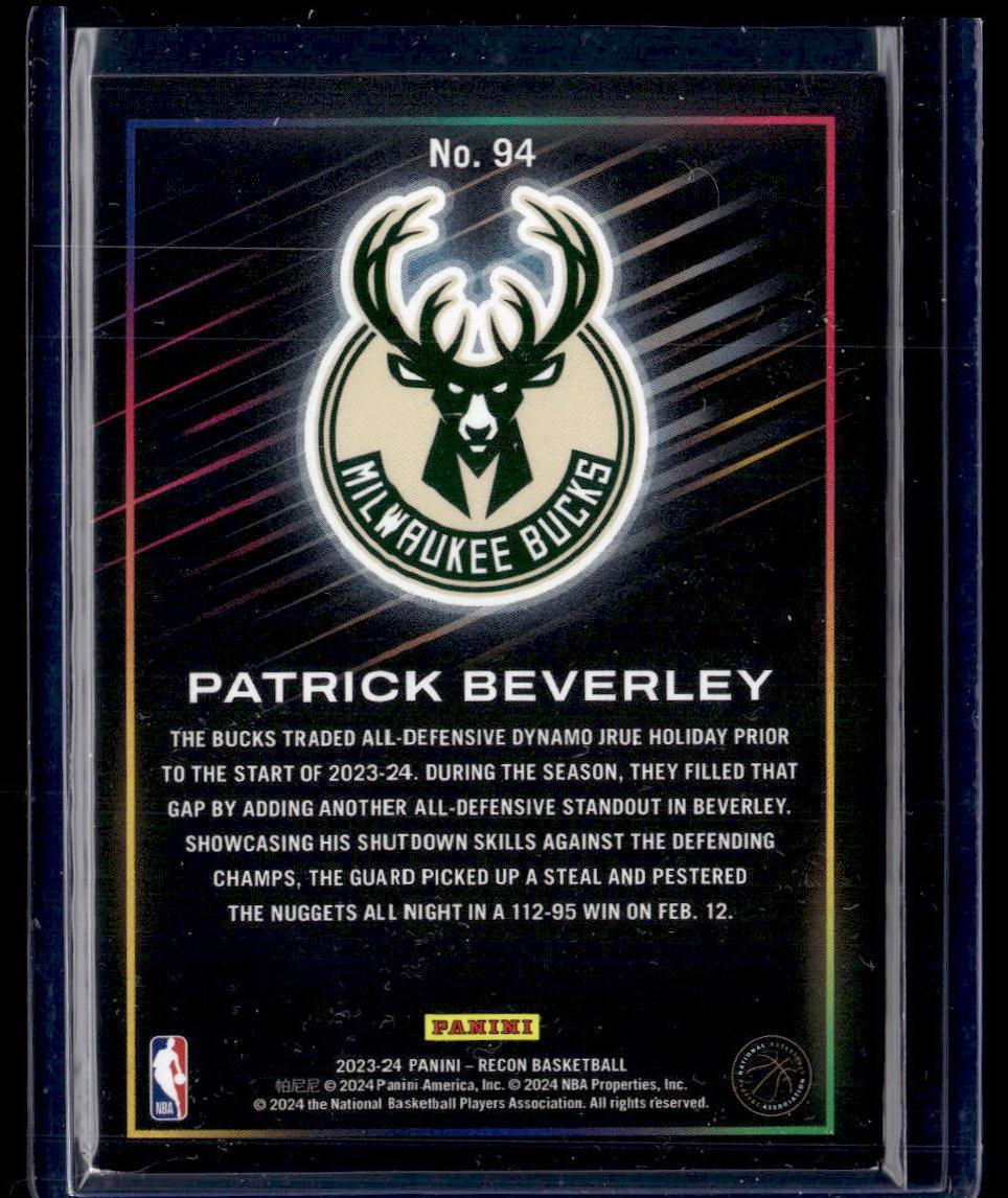 2023-24 Panini Recon #94 Patrick Beverley Holo Bronze #/299  Krazy King Collectibles LLC   