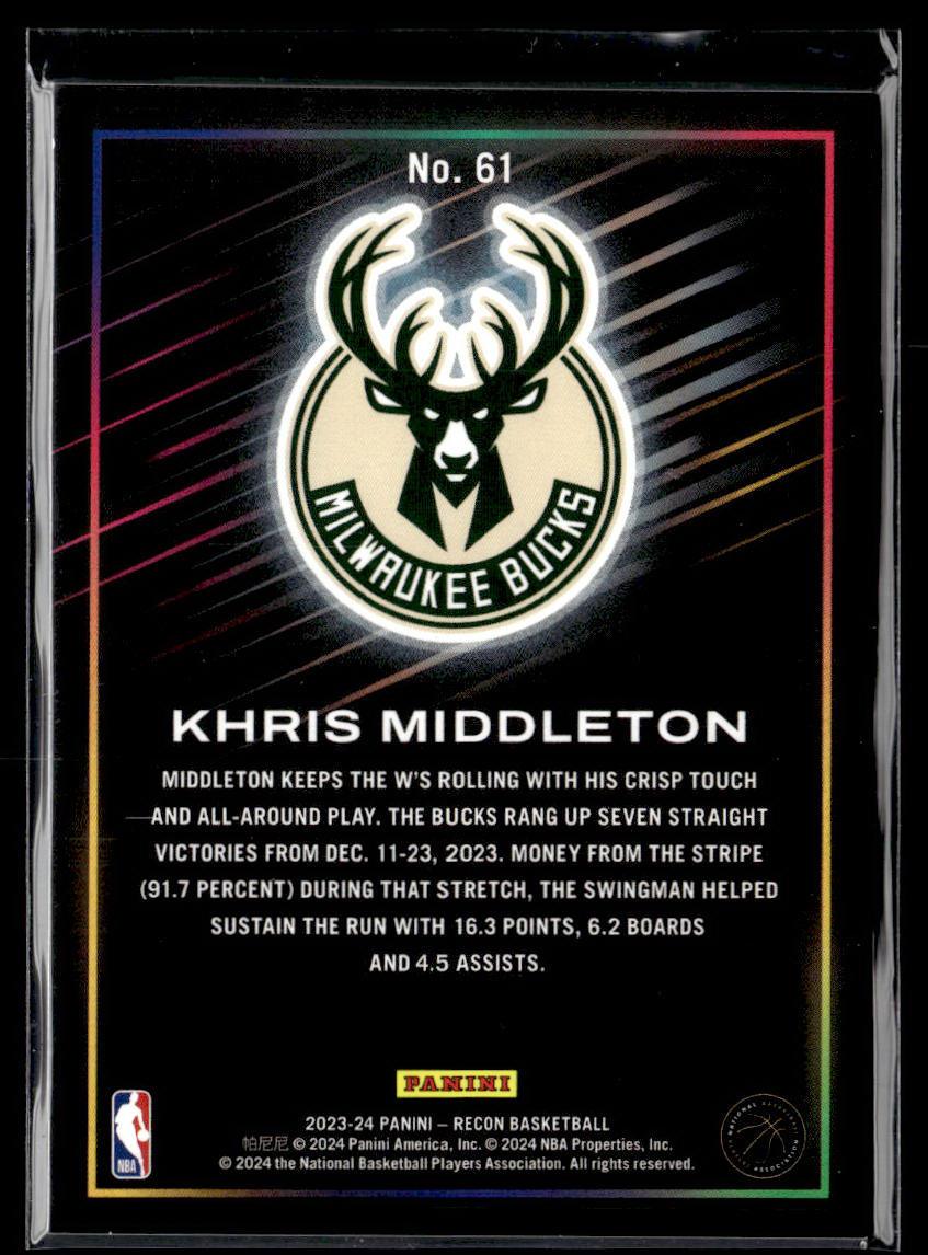 2023-24 Panini Recon #61 Khris Middleton  Krazy King Collectibles LLC   