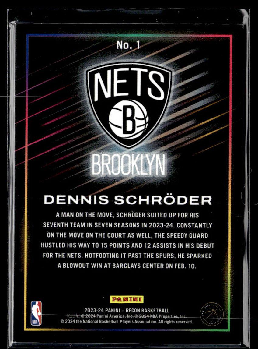 2023-24 Panini Recon #1 Dennis Schroder  Krazy King Collectibles LLC   