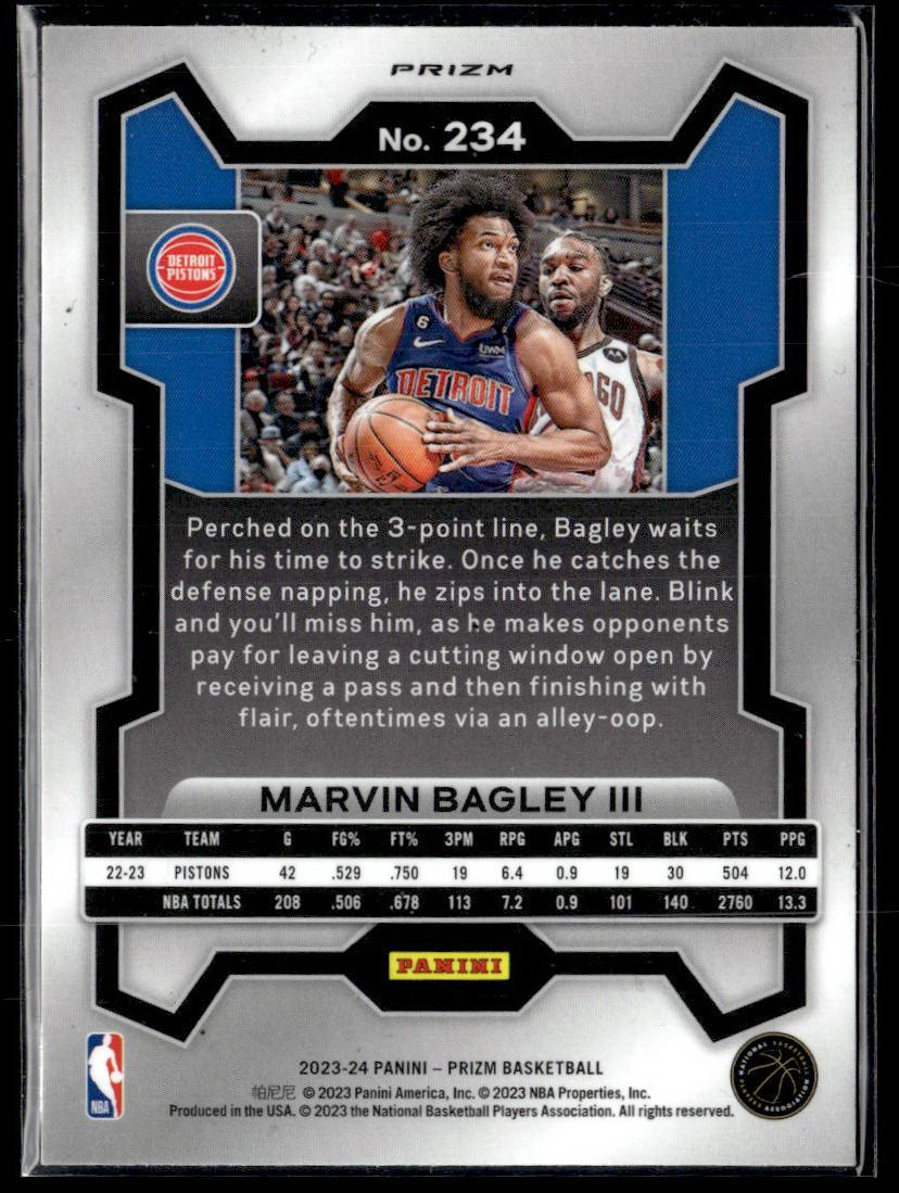 2023-24 Panini Prizm #234 Marvin Bagley III Prizms Red White and Blue  Krazy King Collectibles LLC   