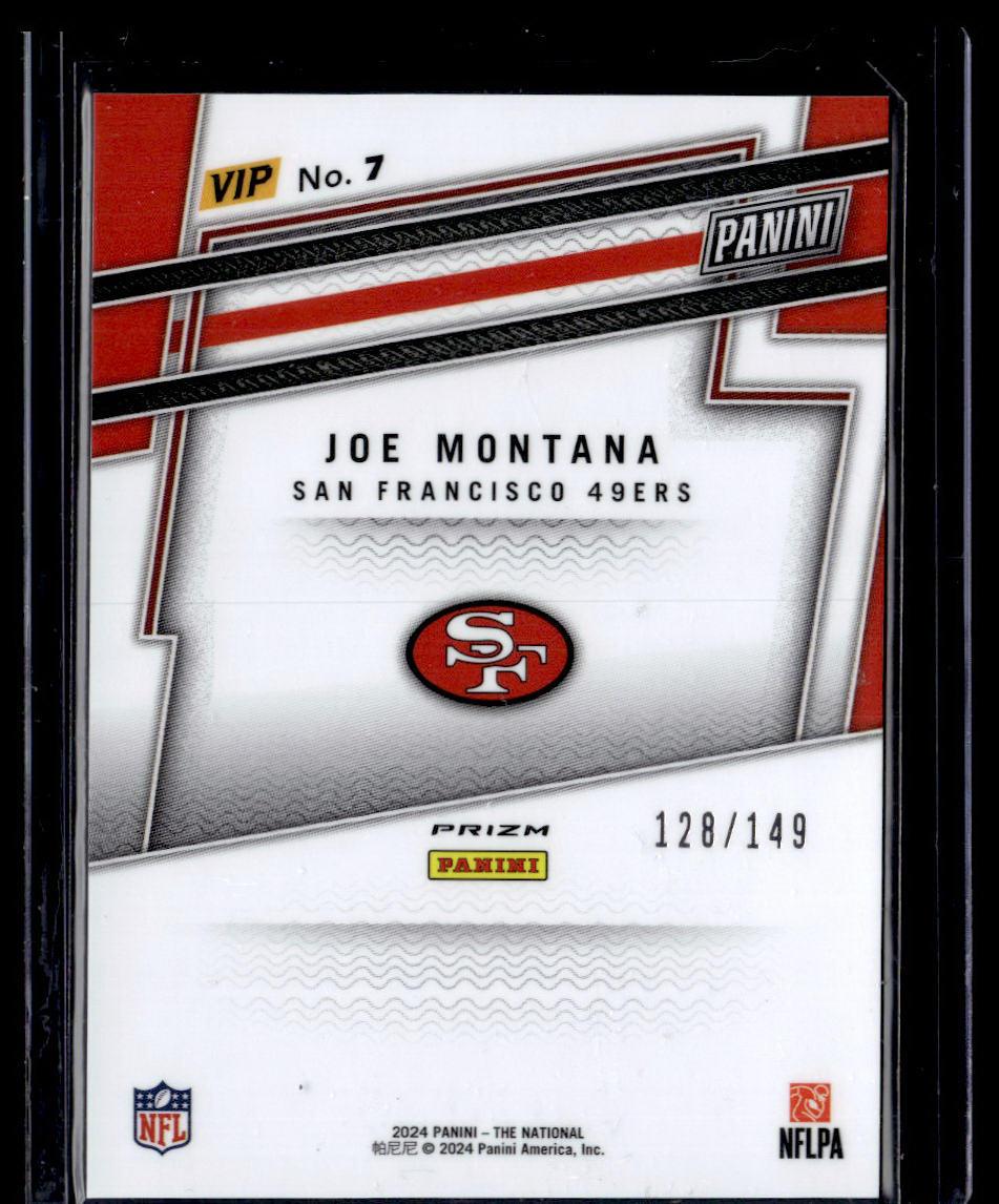 2024 Panini VIP National Gold Joe Montana 128/149 Red Cracked Ice  Krazy King Collectibles LLC   