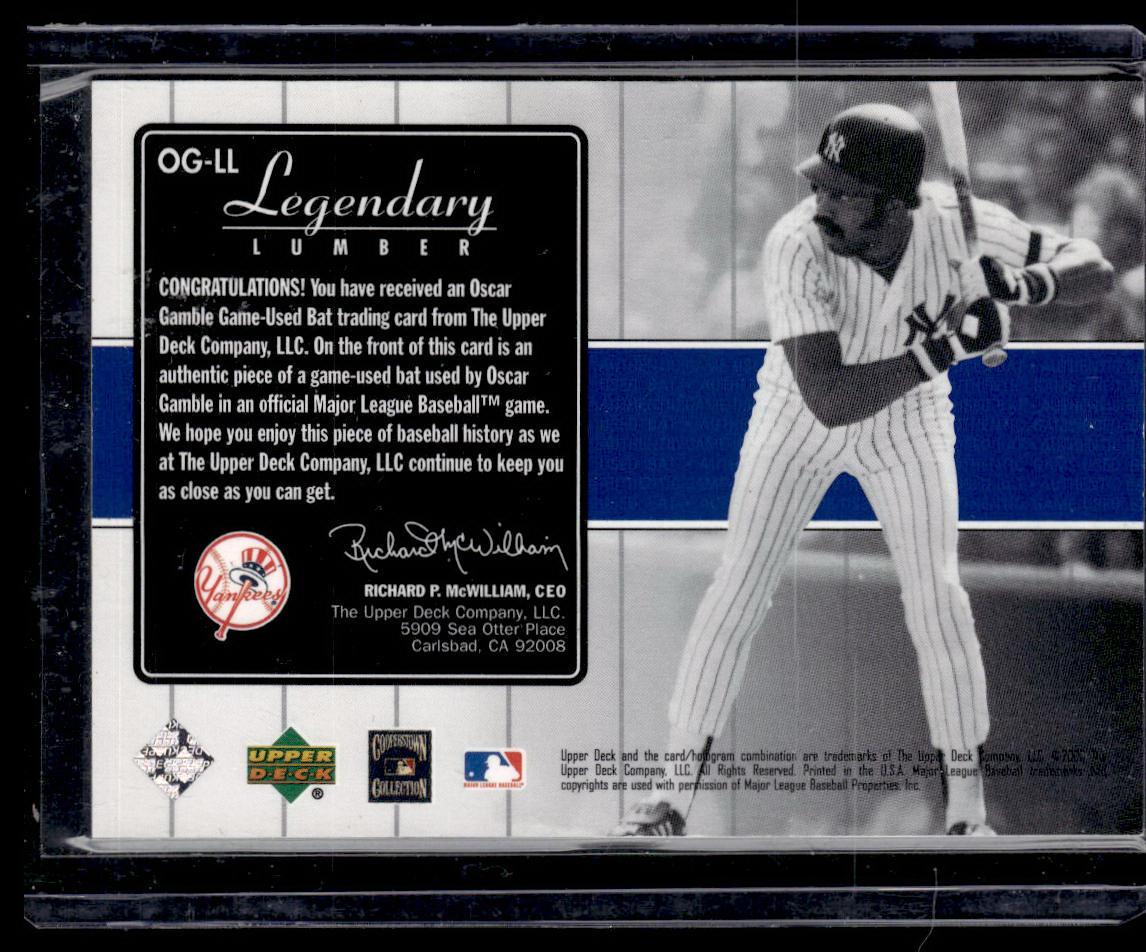 2000 Upper Deck Yankees Legends #OG-LL Oscar Gamble Legendary Lumber  Krazy King Collectibles LLC   