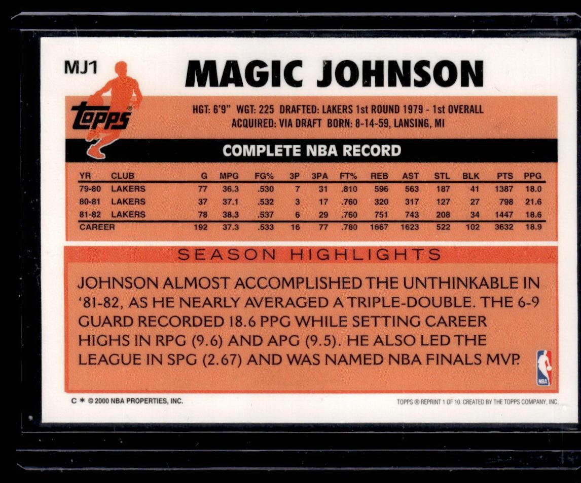 2000-01 Topps #MJ1 Magic Johnson Cards That Never Were  Krazy King Collectibles LLC   