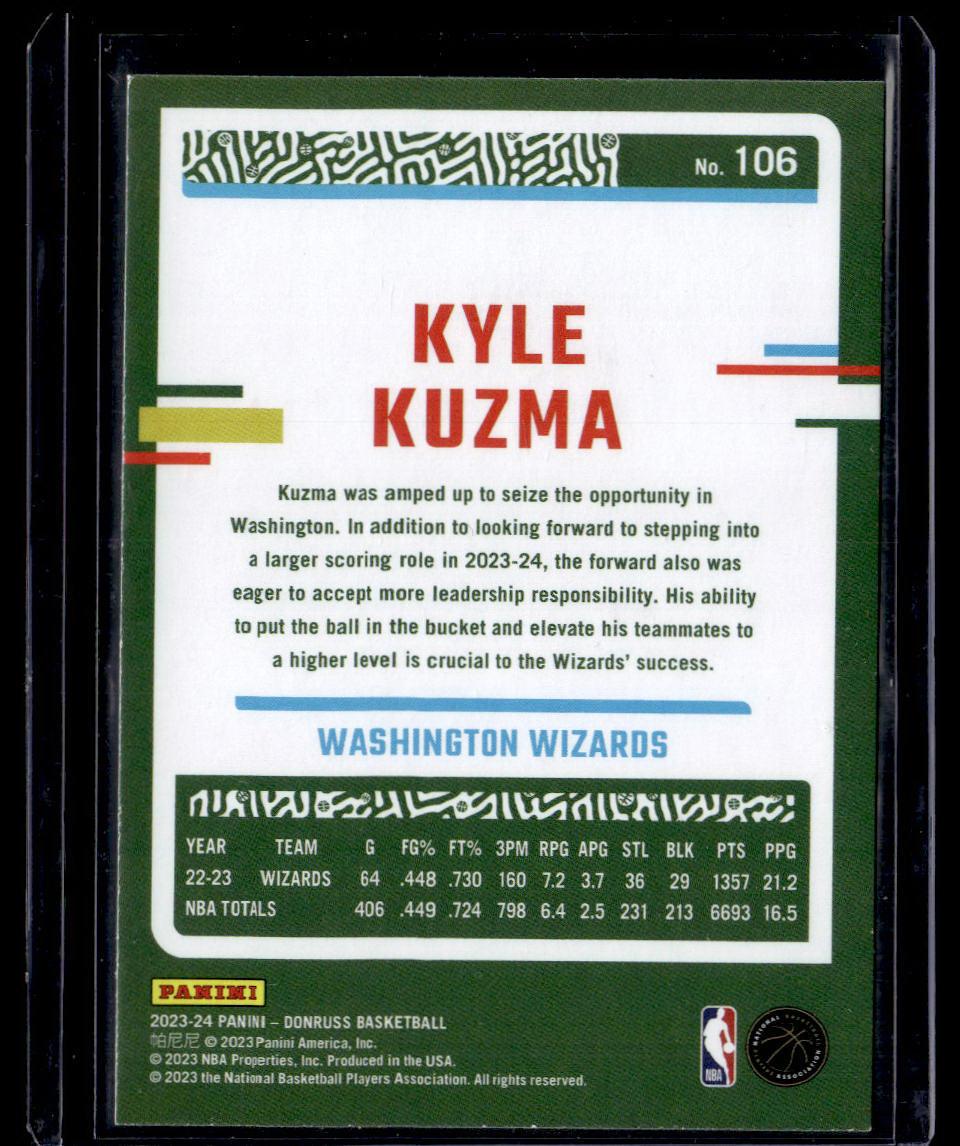 2023-24 Donruss #106 Kyle Kuzma Purple Press Proof #/199  Krazy King Collectibles LLC   