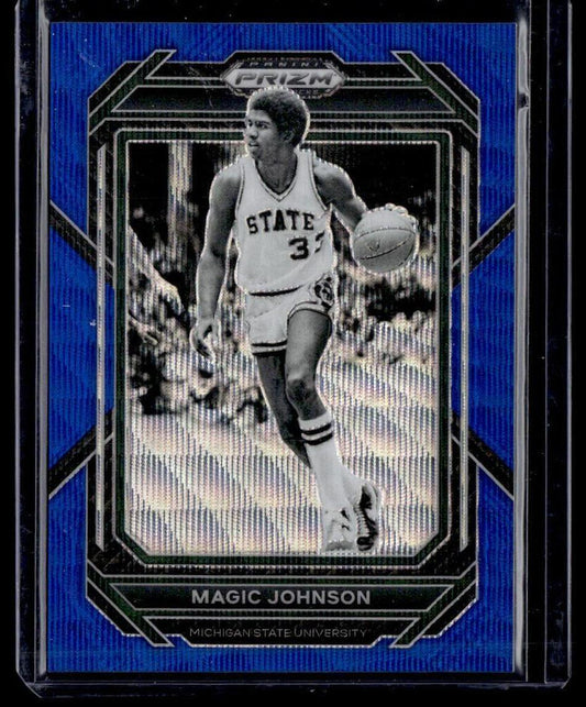 2023 Panini Prizm Draft Picks #79 Magic Johnson Blue Wave #/249  Krazy King Collectibles LLC   