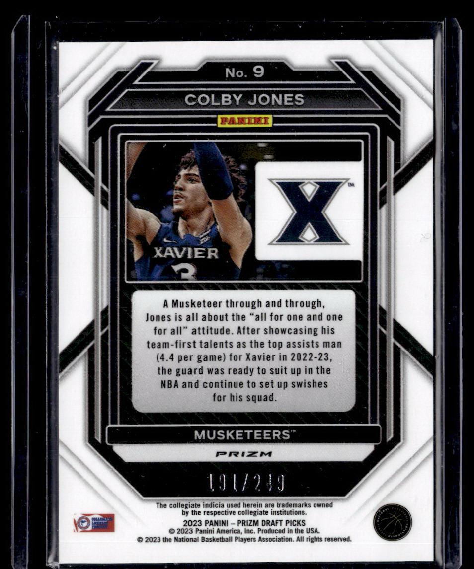 2023 Panini Prizm Draft Picks #9 Colby Jones Blue Wave #/249  Krazy King Collectibles LLC   